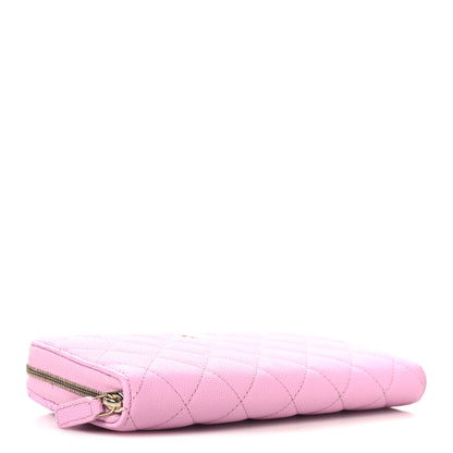 Chanel Caviar Quilted Large Gusset Zip Around Wallet Light Pink 4 of 9