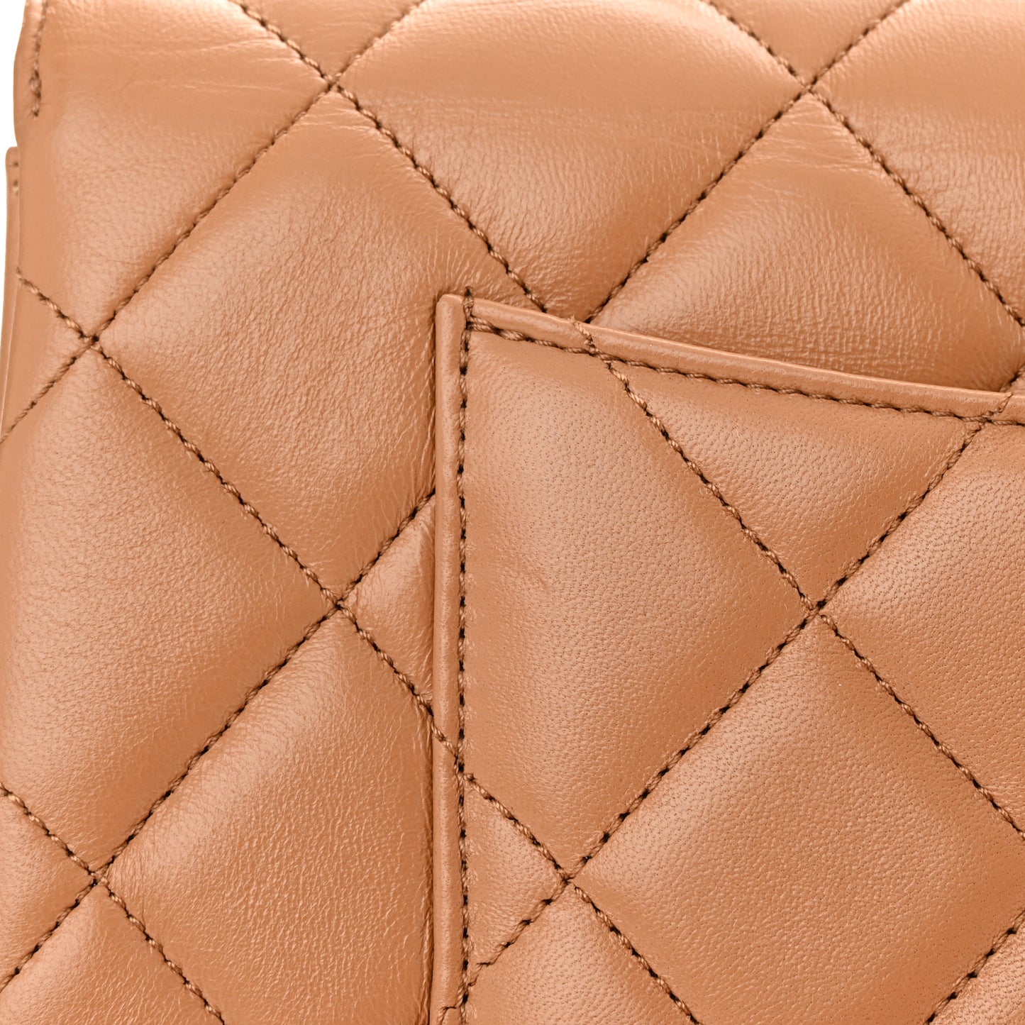 Lambskin Quilted Medium Trendy CC Flap Dual Handle Bag Beige