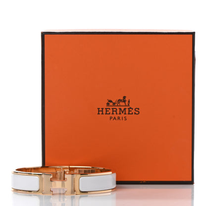Hermes Enamel Narrow Clic Clac H Bracelet PM White 5 of 5