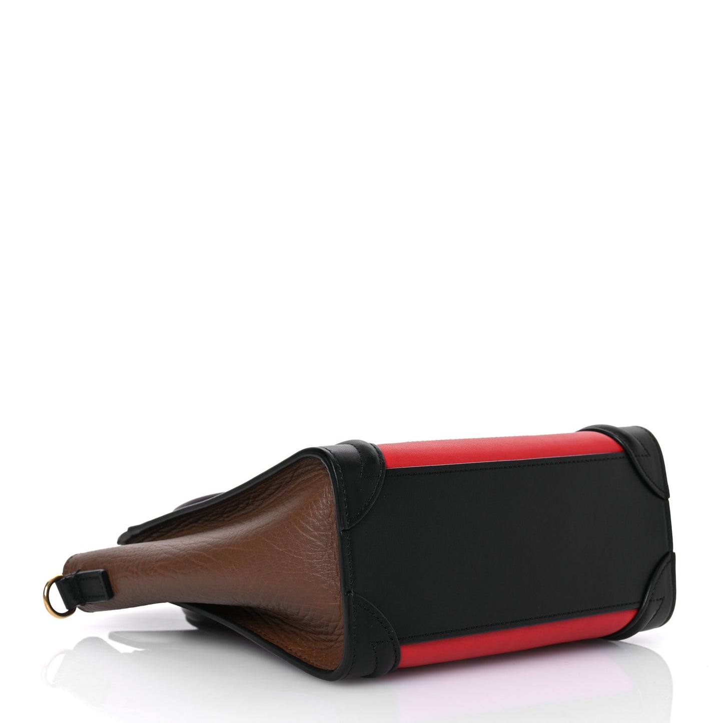 Smooth Calfskin Bullhide Nano Tri-Color Luggage Bright Red