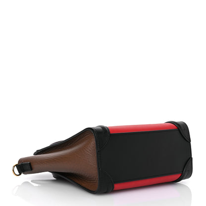 Celine Smooth Calfskin Bullhide Nano Tri-Color Luggage Bright Red 4 of 14