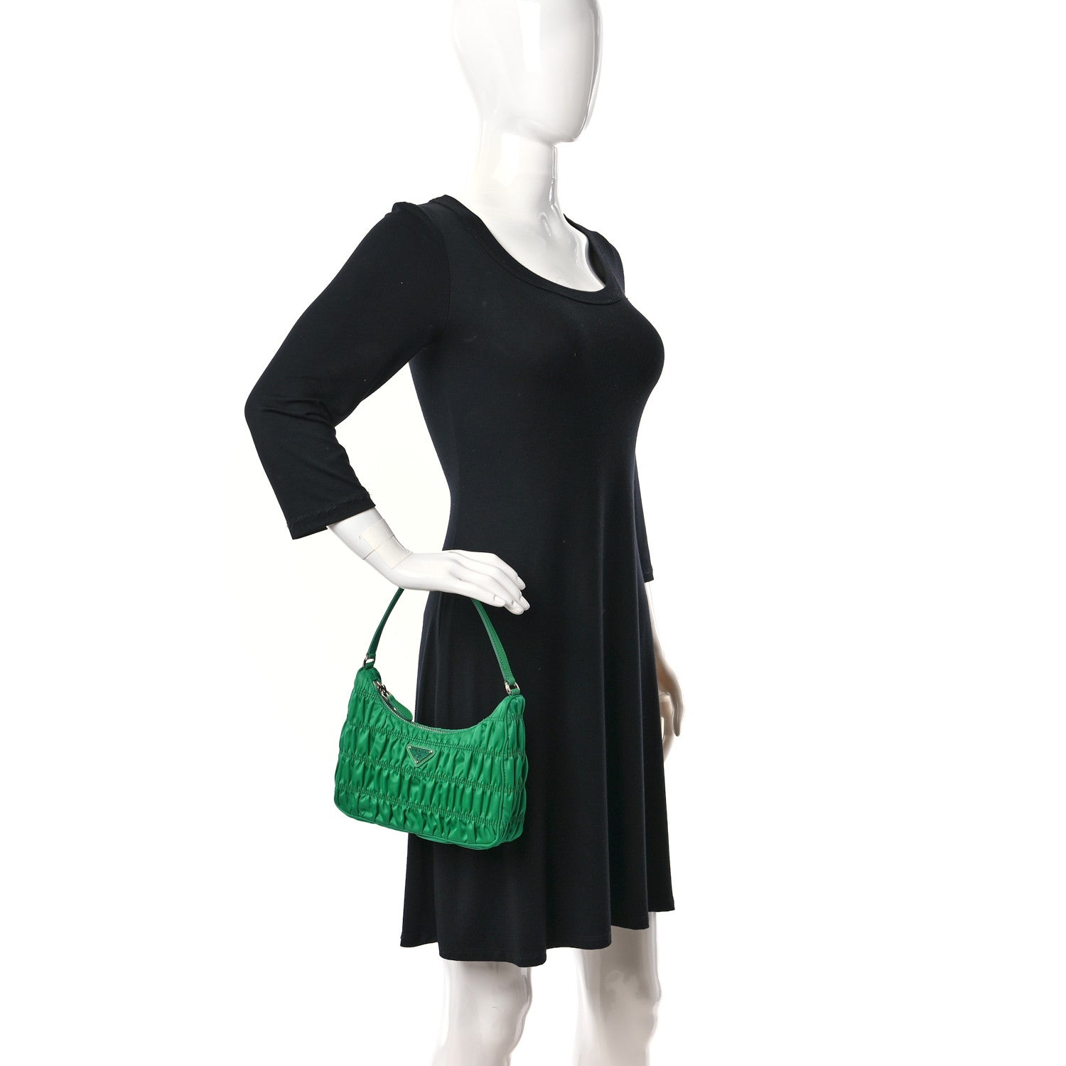 Prada Tessuto Nylon Gaufre Shoulder Bag Menta 2 of 9