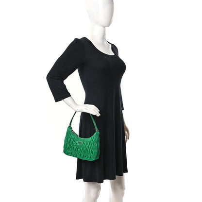 Prada Tessuto Nylon Gaufre Shoulder Bag Menta 2 of 9