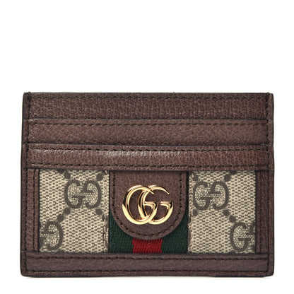 Gucci GG Supreme Monogram Ophidia Card Holder Brown 1 of 6