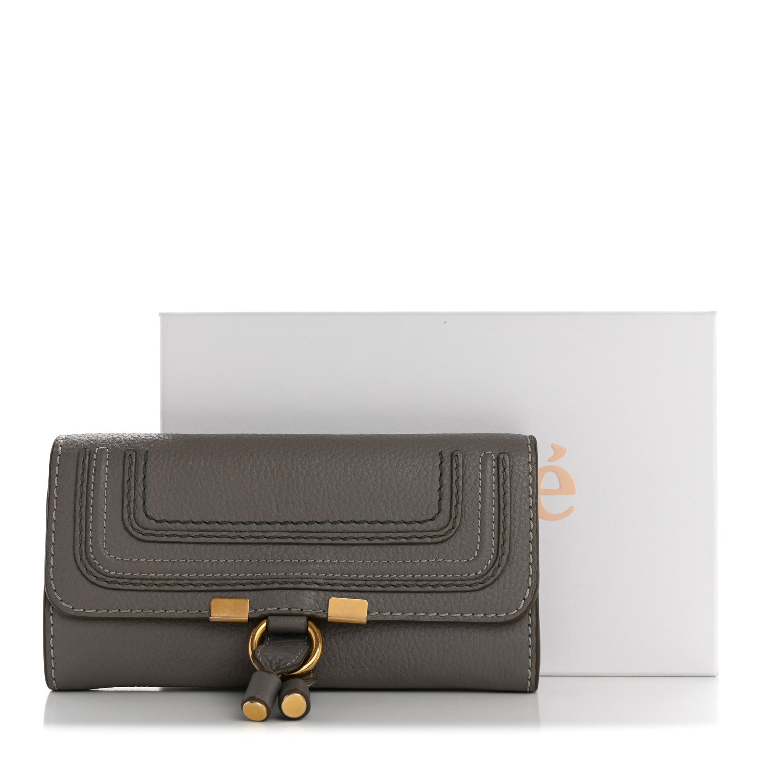 Chloe Calfskin Marcie Continental Flap Wallet Cashmere Grey 10 of 10