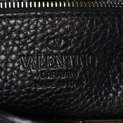 Valentino Garavani Pebbled Calfskin Mini Rockstud Flip-Lock Messenger Bag Black 5 of 8