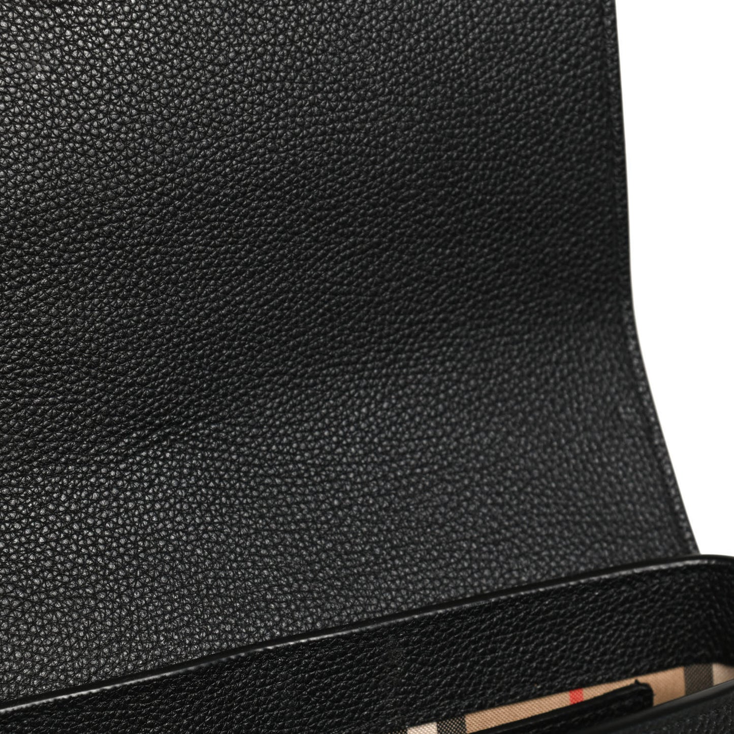 Grainy Calfskin Vintage Check Note Crossbody Bag Black