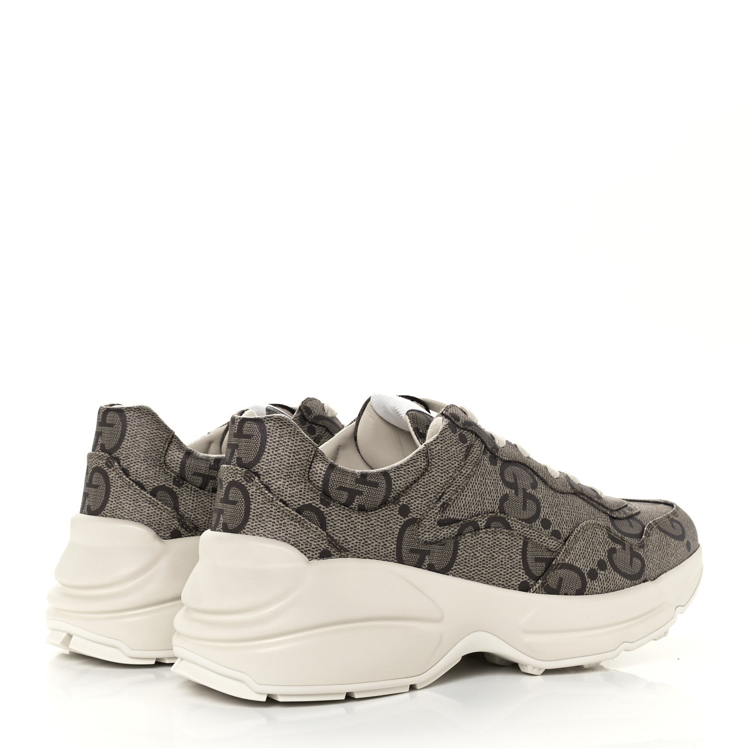 Gucci Maxi GG Supreme Monogram Gucci 100 Womens Rhyton Sneakers 39 Beige Ebony 4 of 11