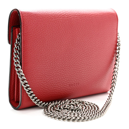 Gucci Calfskin Mini Dionysus Chain Wallet Hibiscus Red 3 of 11