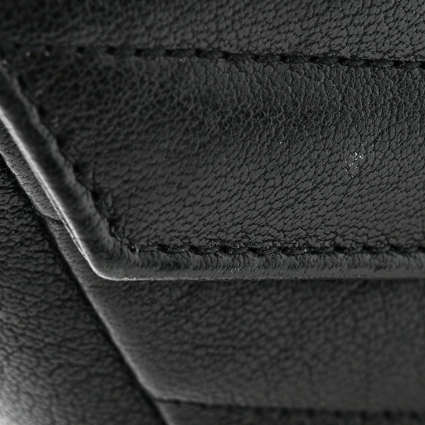 Sheepskin Matelasse Chevron Monogram Mini College Bag Black