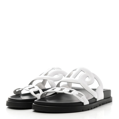 Hermes Nappa Womens Extra Sandals 37 White 3 of 9