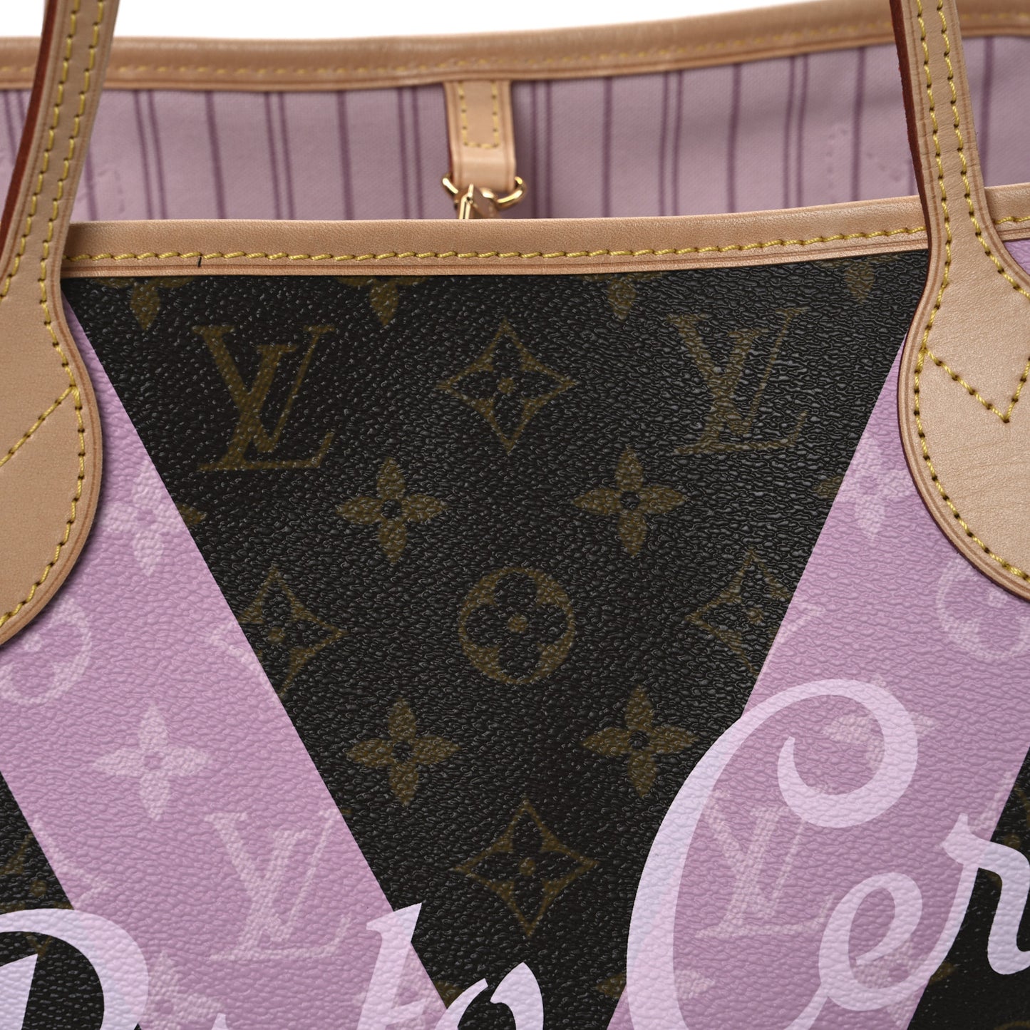 Monogram Porto Cervo V Neverfull MM Rose Ballerine