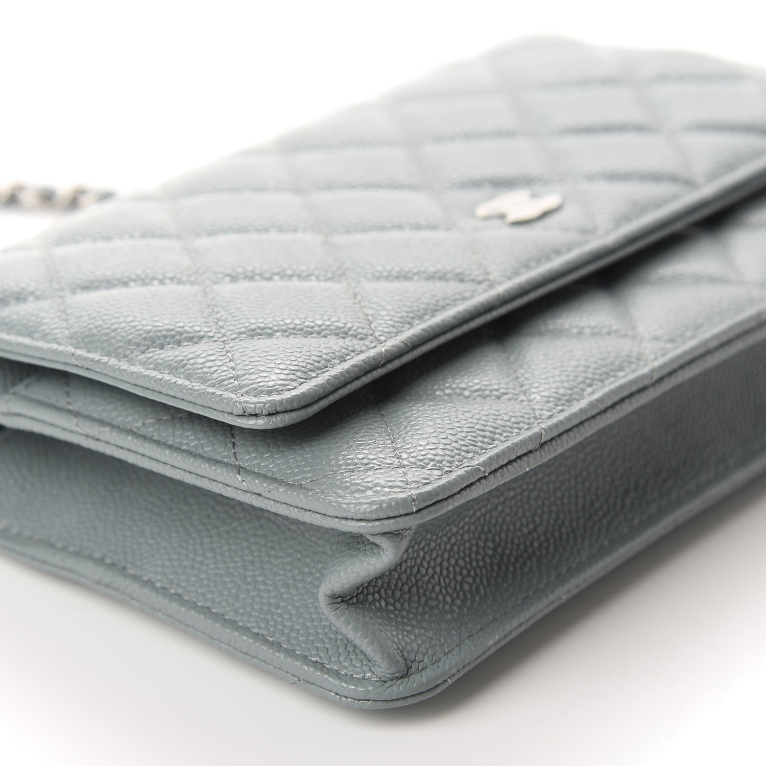 Chanel Caviar Quilted Wallet On Chain WOC Light Blue 6 of 12