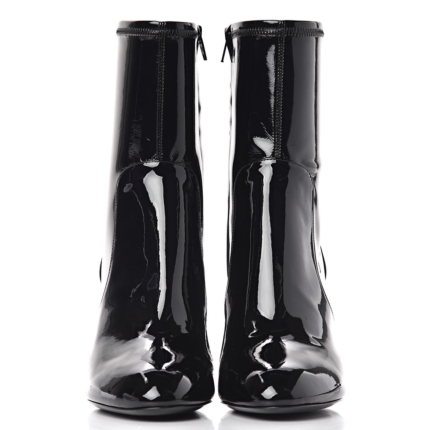 Patent Silhouette Ankle Boots 39 Black