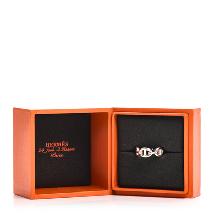 Hermes Sterling Silver PM Chaine d'Ancre Enchainee Band Ring 52 6 5 of 5
