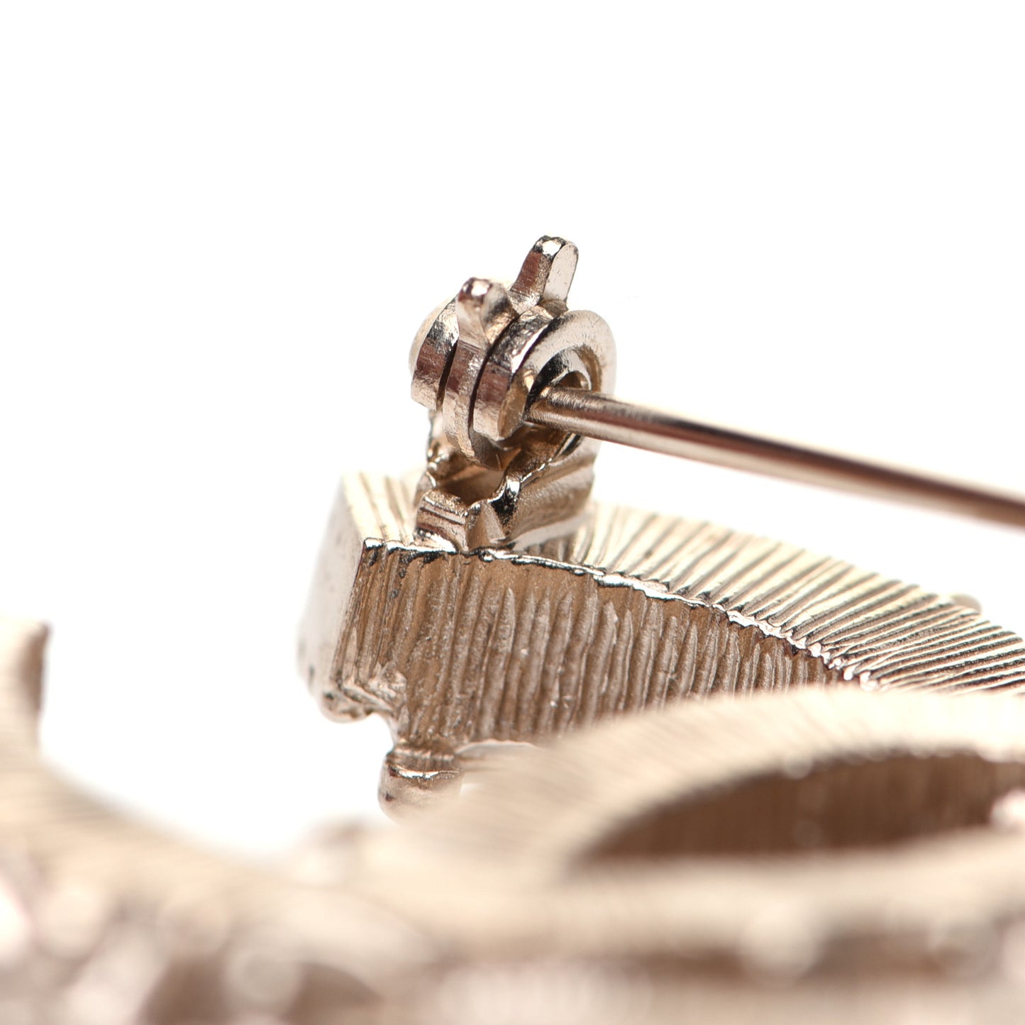 Enamel CC Baroque Brooch Black Gold