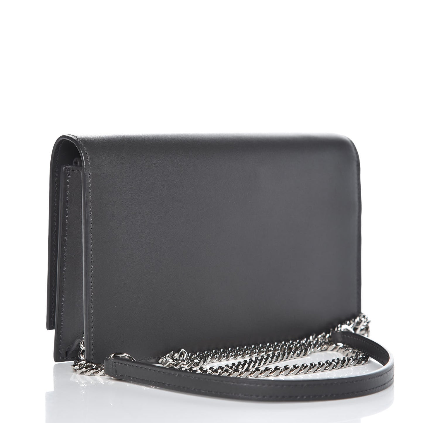 Smooth Calfskin Classic Monogram Kate Tassel Chain Wallet Asphalt