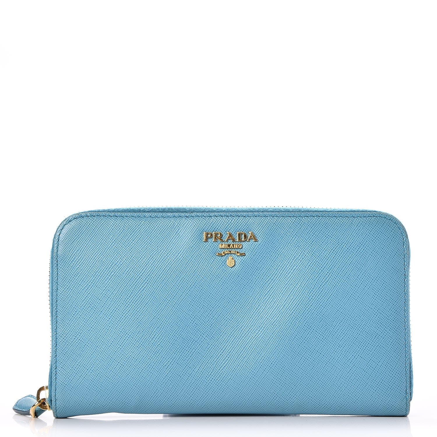 Prada Saffiano Metal Zip Around Wallet Voyage 1 of 11