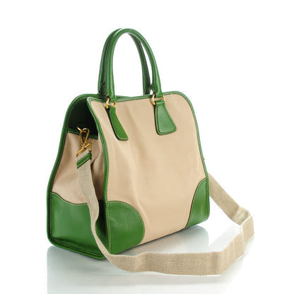 Prada Canapa Saffiano Shopping Tote Corda Larice 3 of 9