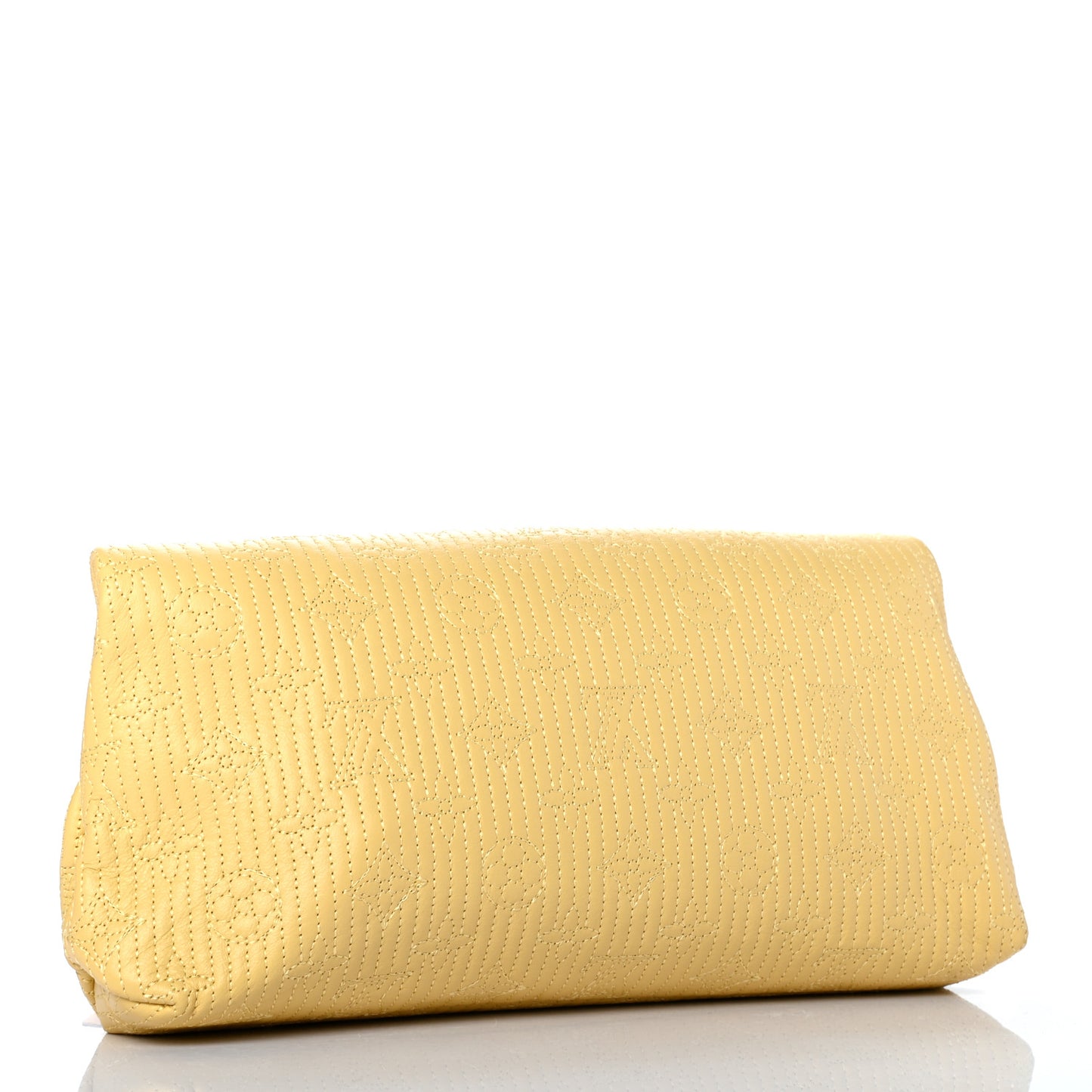 Calfskin Quilted Monogram Altair Clutch Jaune Pale
