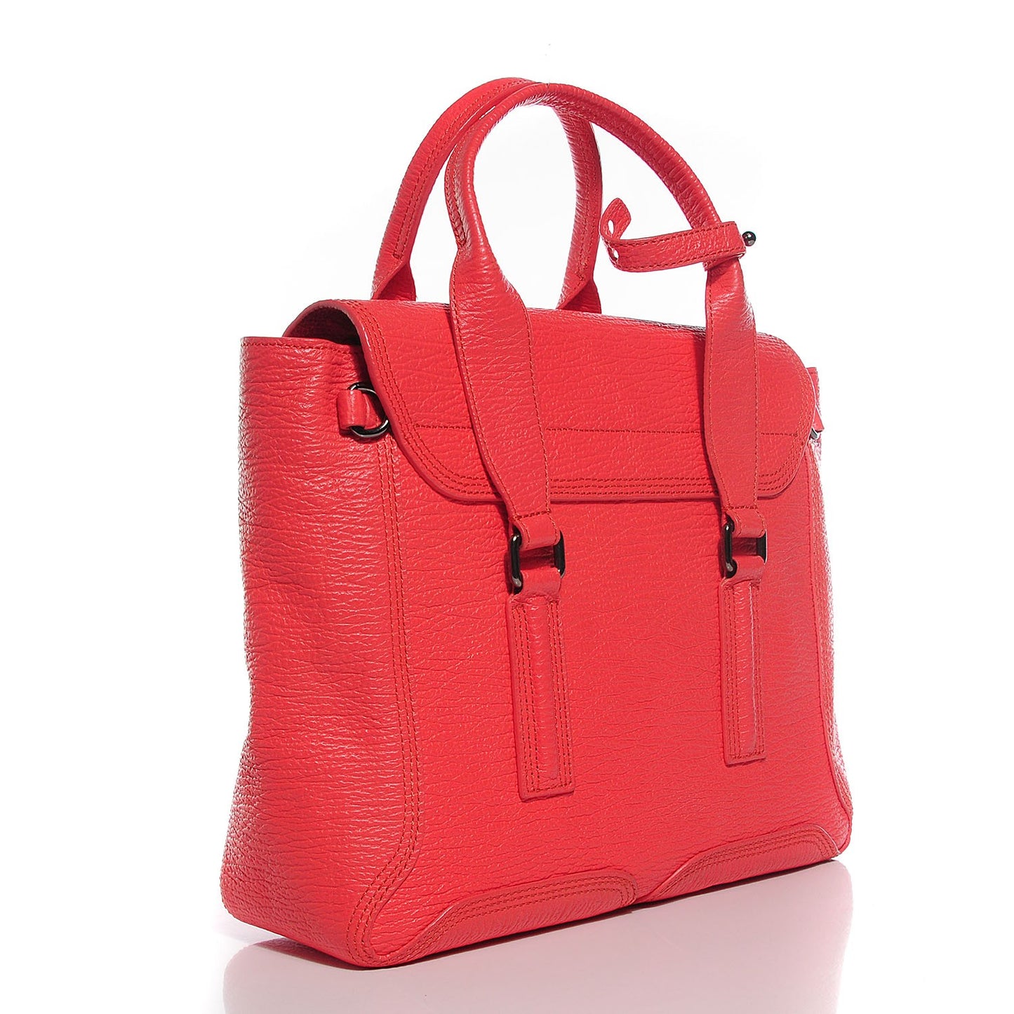 3.1 Textured Calfskin Medium Pashli Satchel Coral