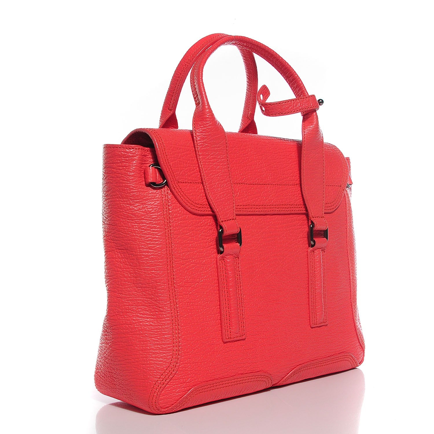 3.1 Phillip Lim 3.1 Textured Calfskin Medium Pashli Satchel Coral 3 of 13