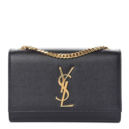Saint Laurent Grain De Poudre Small Monogram Kate Satchel Black 1 of 9