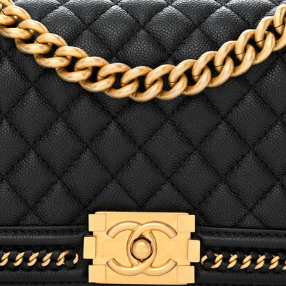 Chanel Caviar Quilted Medium Chain Around Boy Flap Black 8 of 11