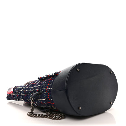 Chanel Tweed Crest Trip Backpack Navy Burgundy 4 of 9