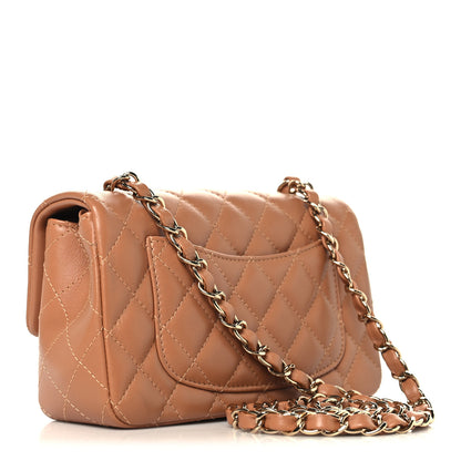 Chanel Lambskin Quilted Mini Rectangular Flap Brown 3 of 11