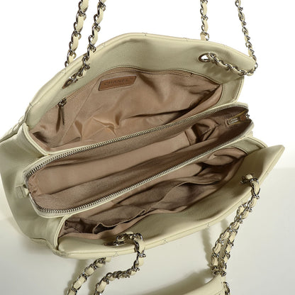 Chanel Caviar Quilted Timeless CC Shopping Tote White 5 of 7