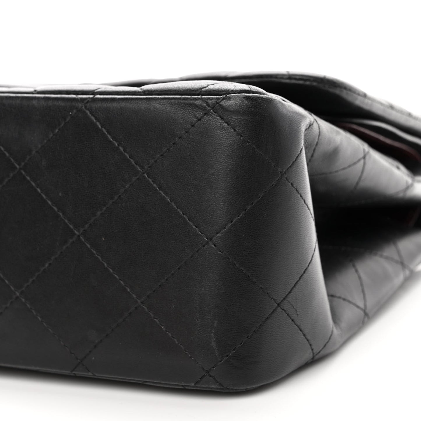 Lambskin Quilted Jumbo Double Flap Black