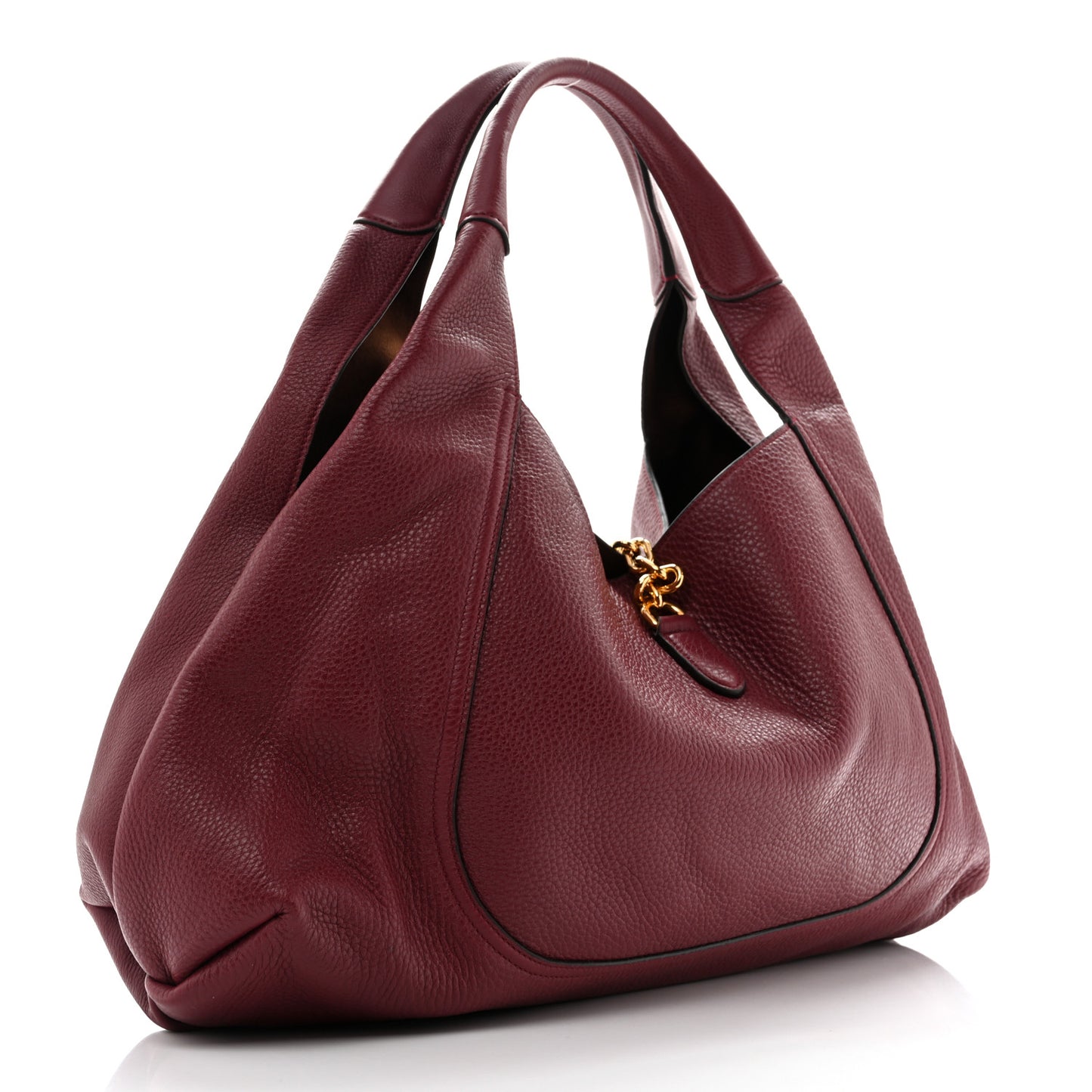 Grained Calfskin Softbit Maxi Shoulder Bag Rosso Ancora Red