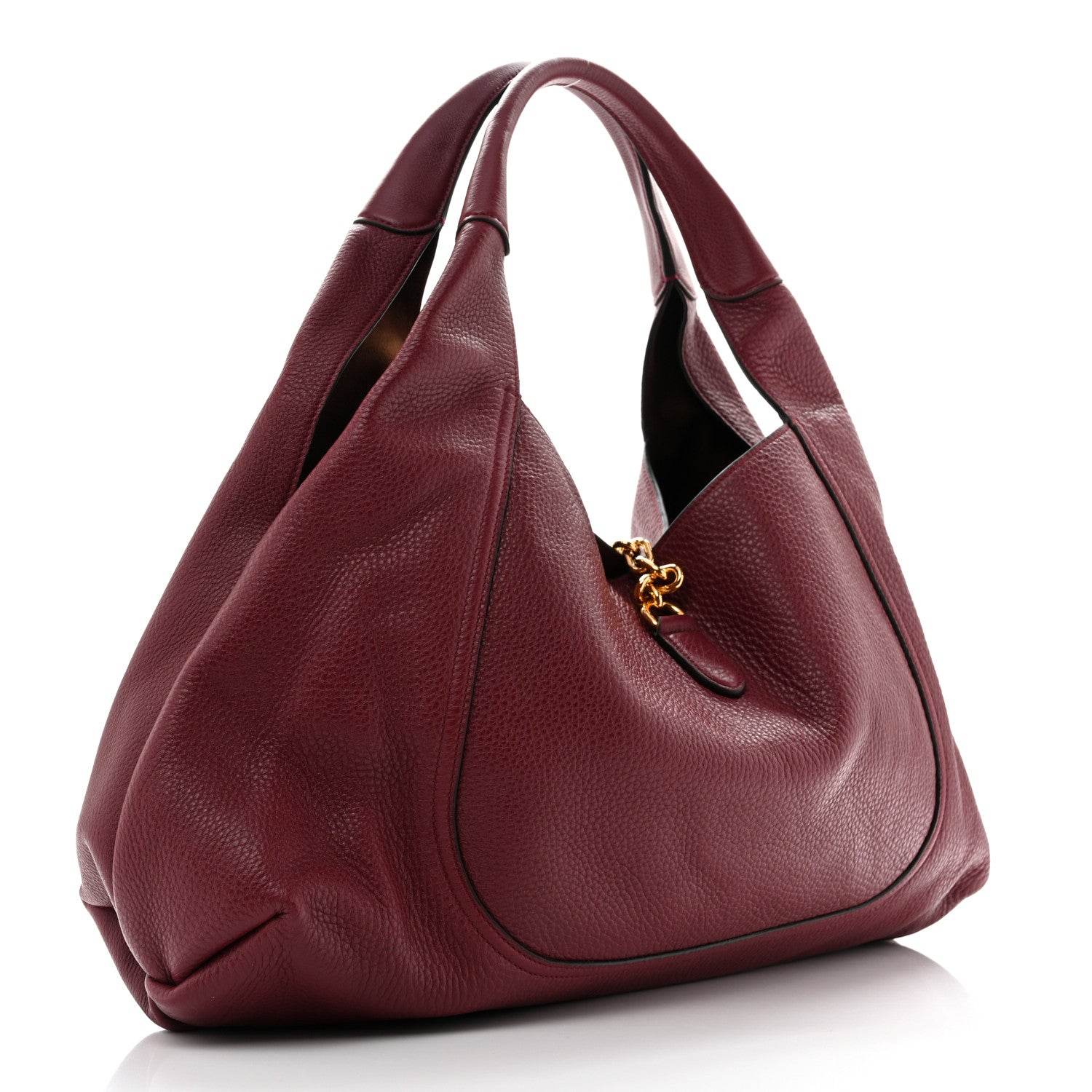 Gucci Grained Calfskin Softbit Maxi Shoulder Bag Rosso Ancora Red 3 of 13