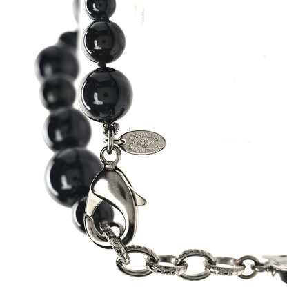Chanel Glass Bead CC Map Bracelet Ruthenium Black 4 of 5