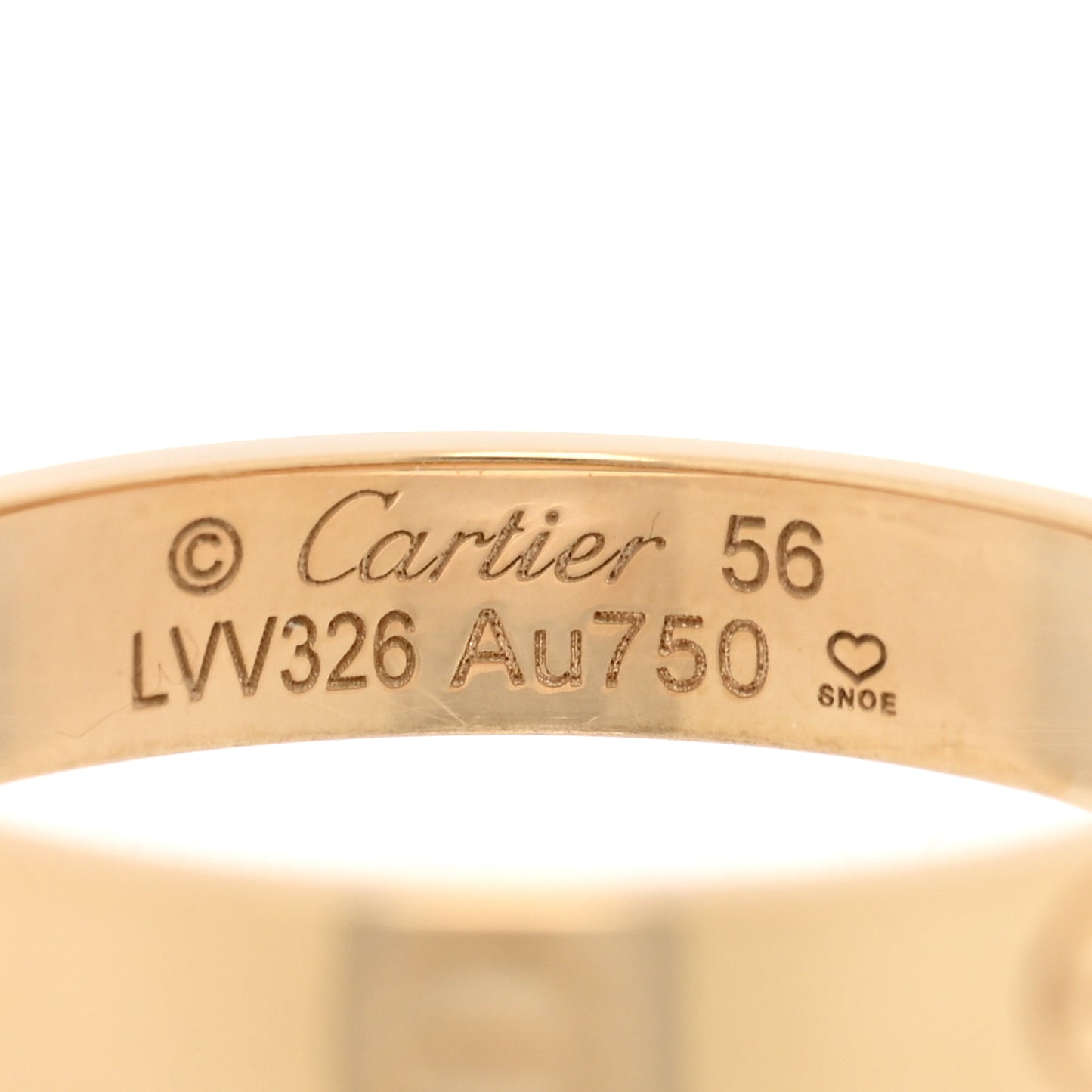 18K Yellow Gold 3.5mm LOVE Wedding Band Ring 56 7.5