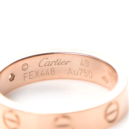 Cartier 18K Pink Gold Diamond 4mm LOVE Wedding Band Ring 49 4.75 4 of 4