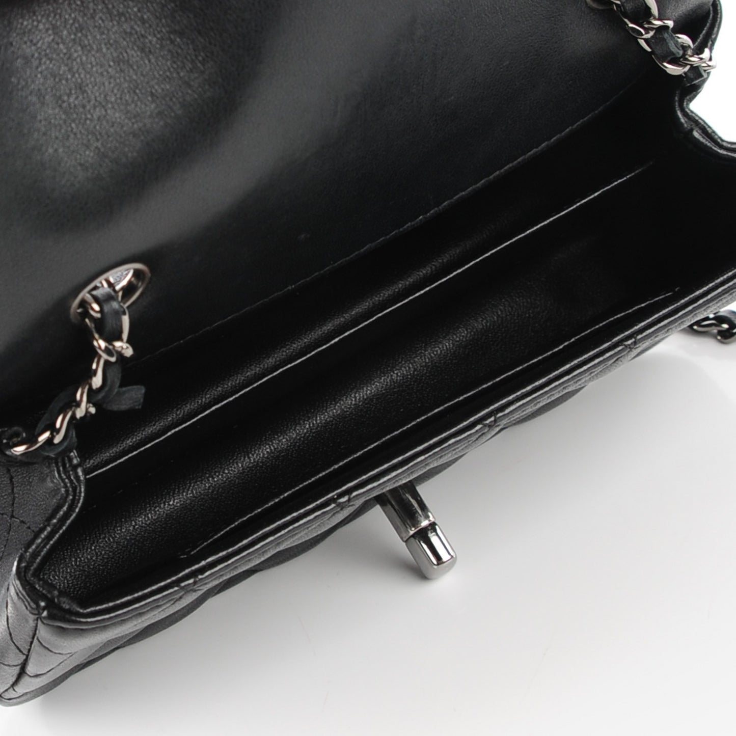 Lambskin Quilted Extra Mini Flap Black