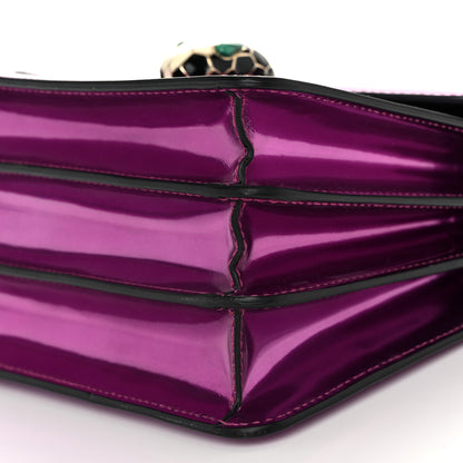 Bulgari Metallic Calfskin Serpenti Forever Top Handle Amethyst 9 of 9