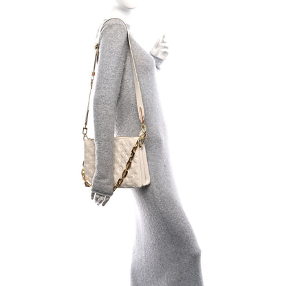 Louis Vuitton Lambskin Embossed Monogram Coussin PM Beige Cream 3 of 11