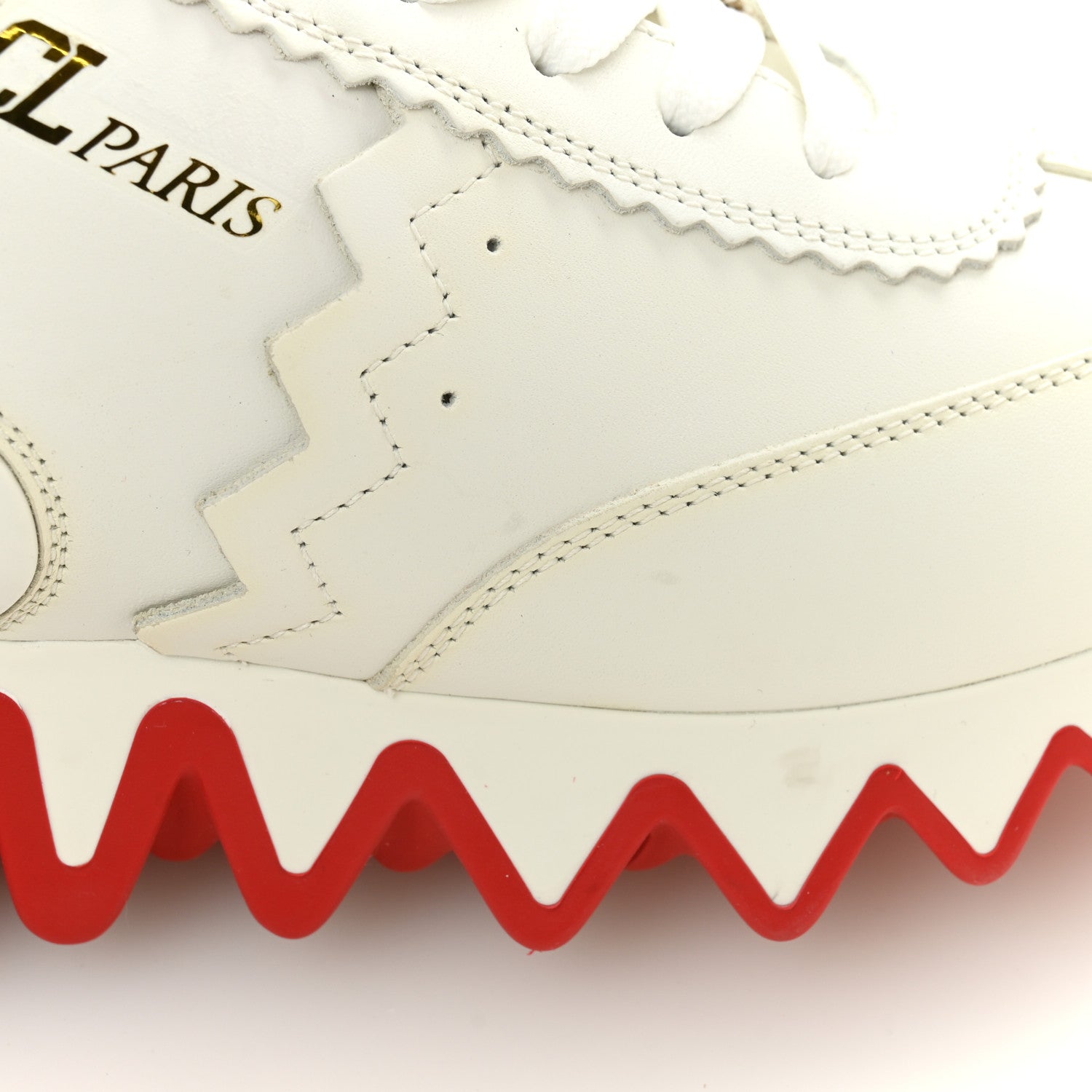 Christian Louboutin Calfskin Neoprene Womens Loubishark Sneakers 39 White 12 of 12