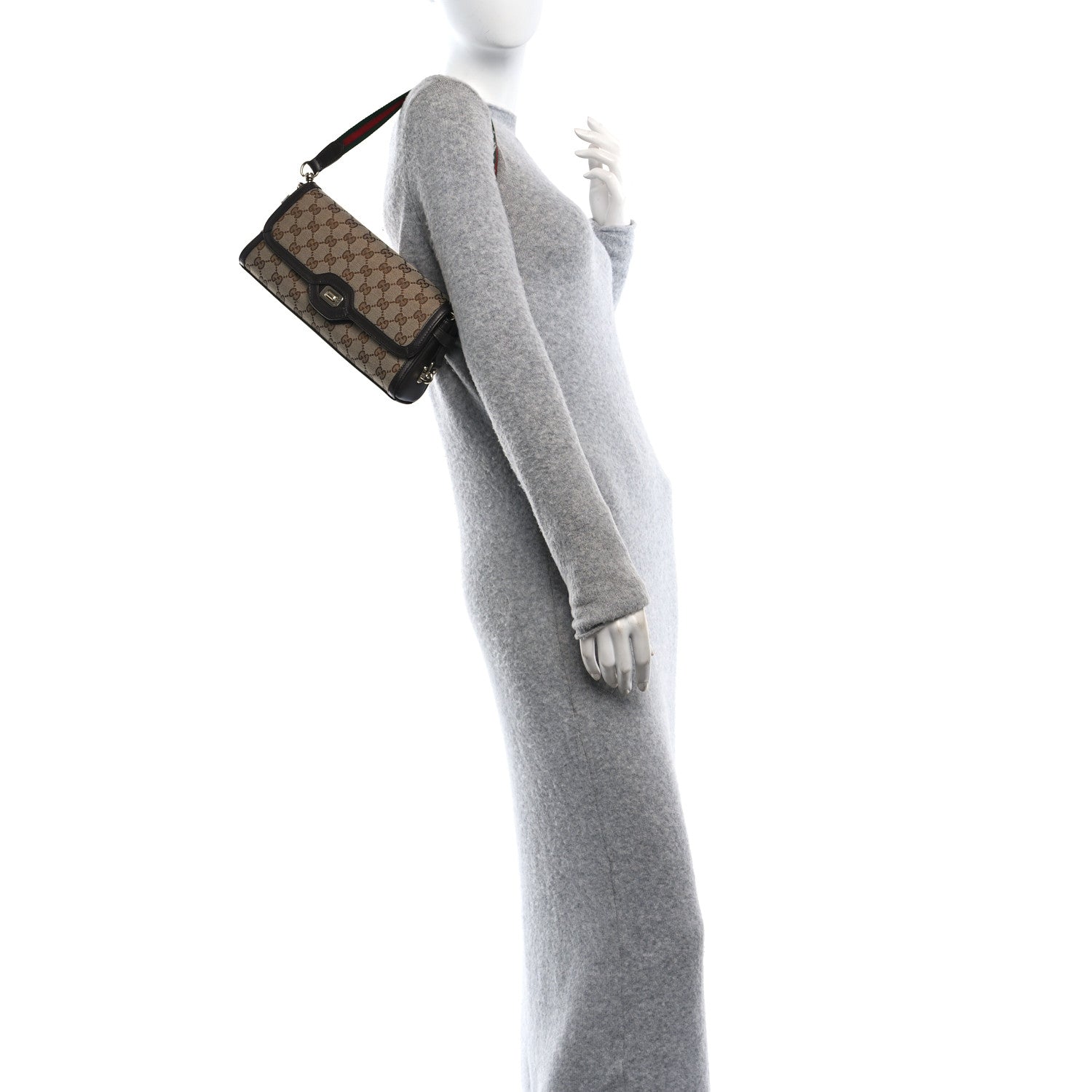 Gucci GG Monogram Small Luce Shoulder Bag Beige Ebony 2 of 10