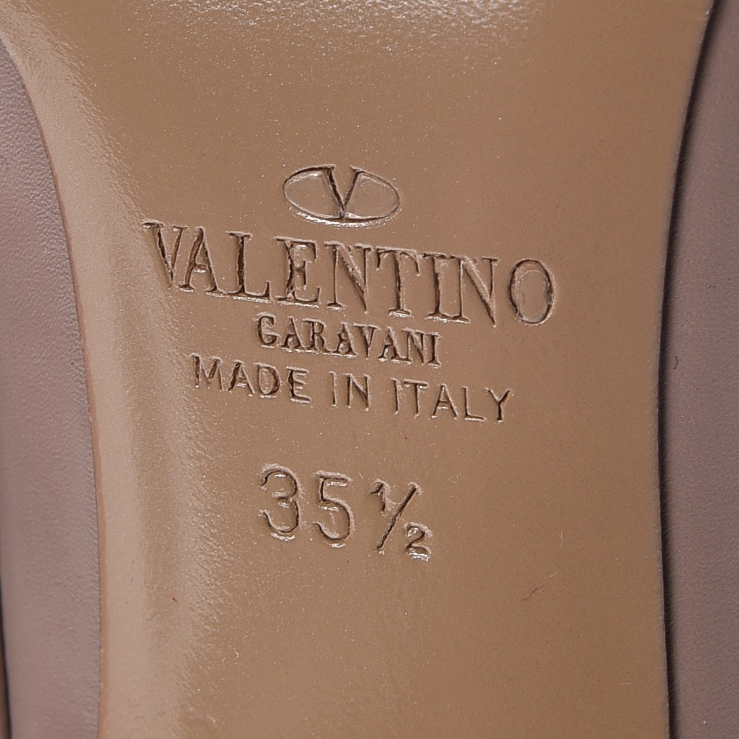 Valentino Garavani Nappa Rockstud Ankle Strap Pumps 35.5 Poudre 6 of 8