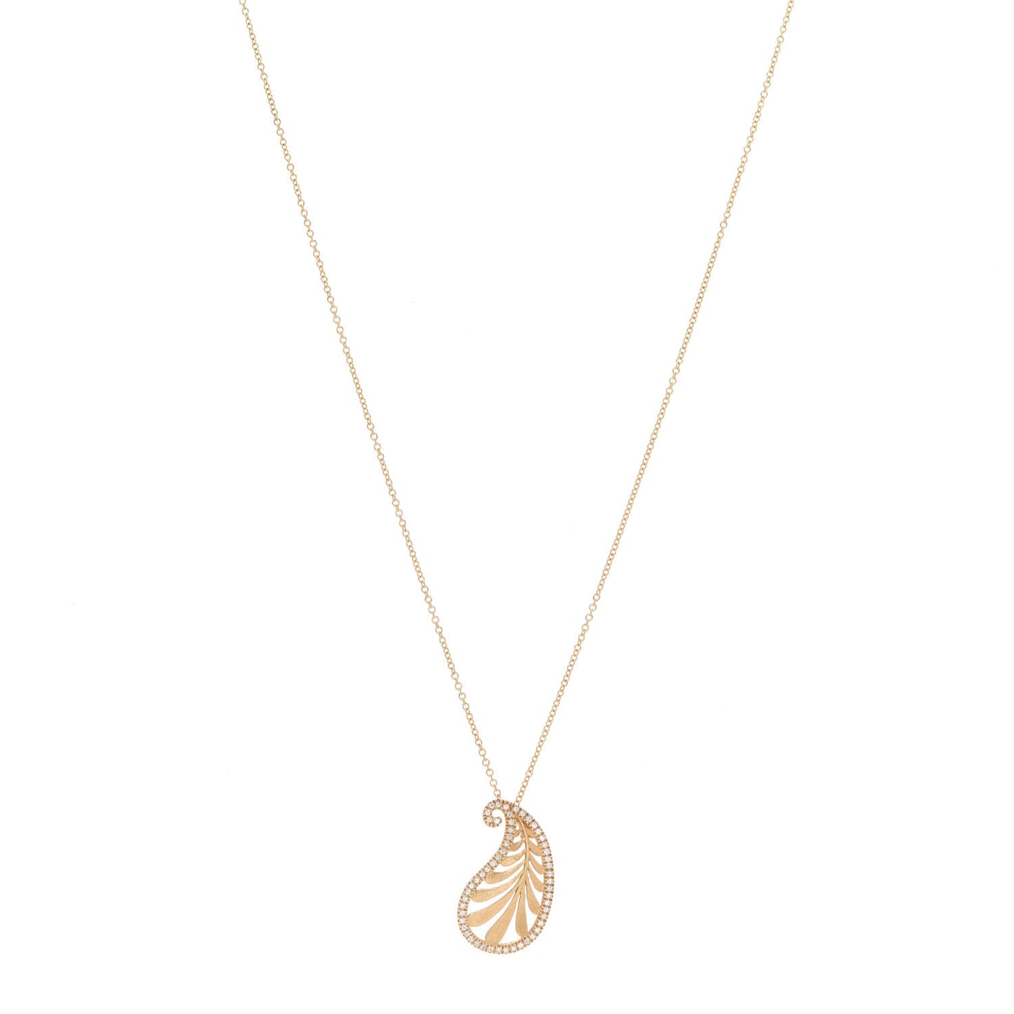 18K Yellow Gold Diamond Paloma Picasso Villa Palm Pendant Necklace
