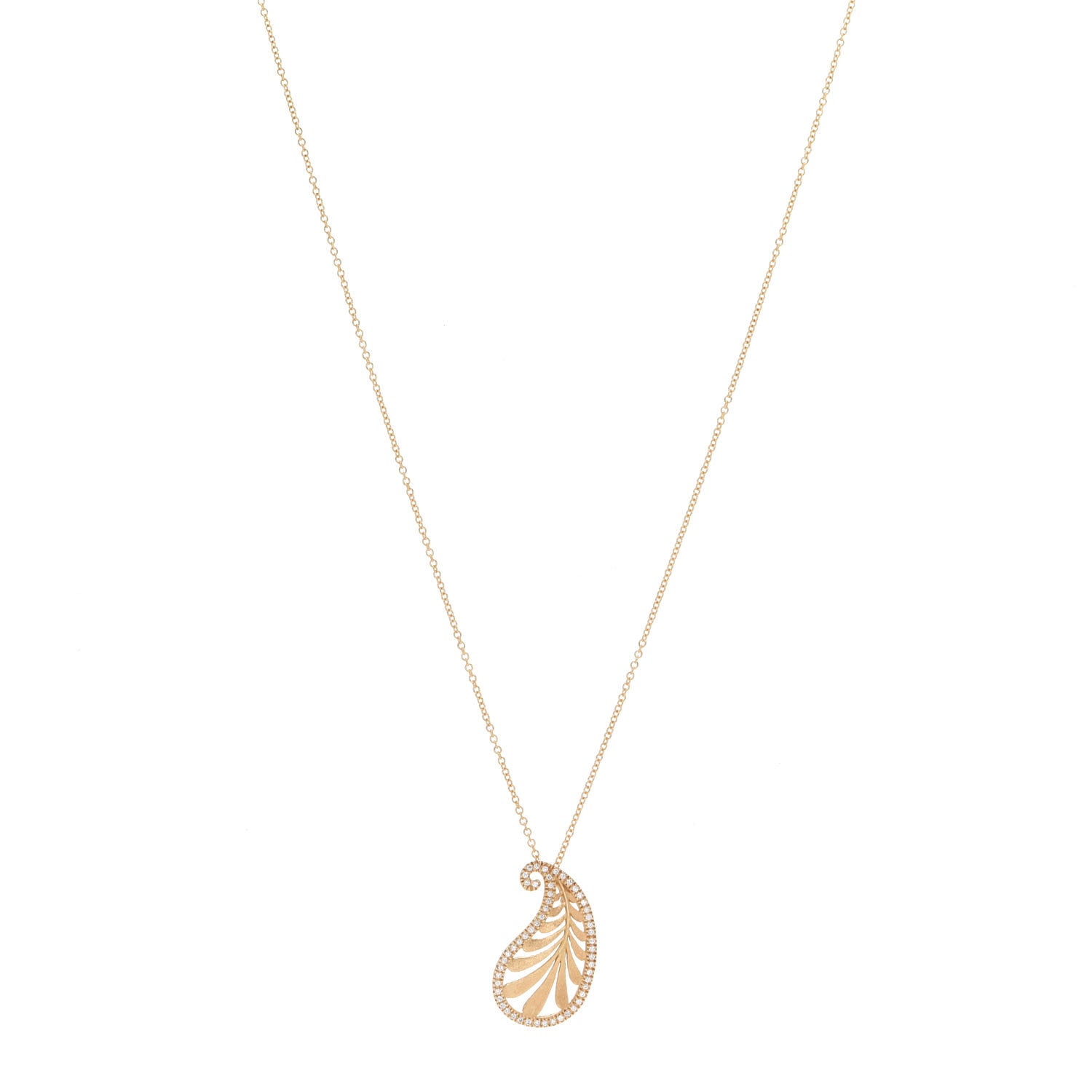 Tiffany 18K Yellow Gold Diamond Paloma Picasso Villa Palm Pendant Necklace 1 of 5