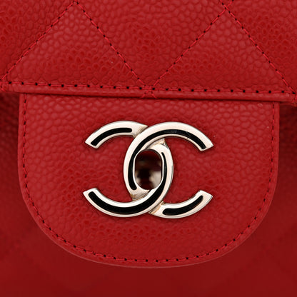 Chanel Caviar Quilted Jumbo Single Flap Red 12 of 14