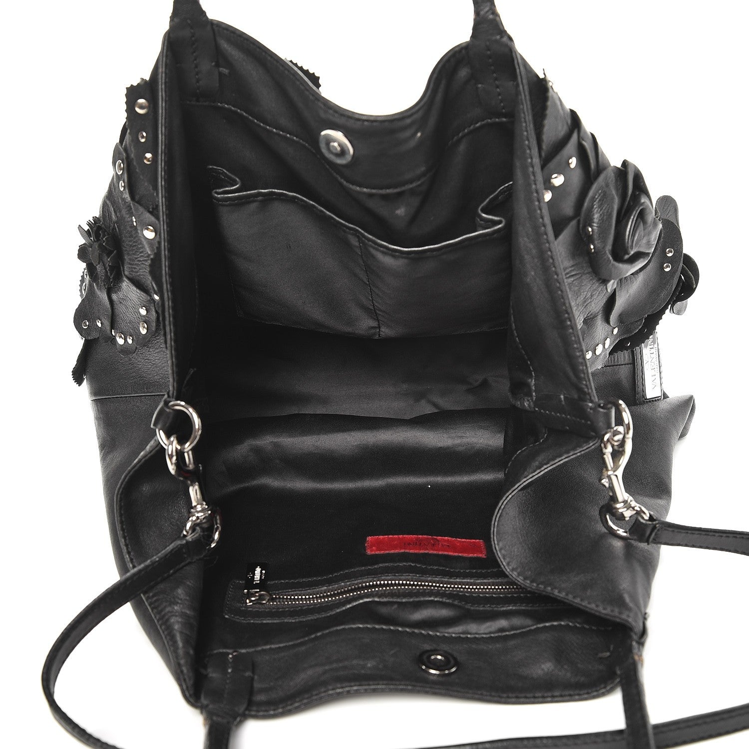 Valentino Garavani Nappa Studded Rosette Tote Black 6 of 16
