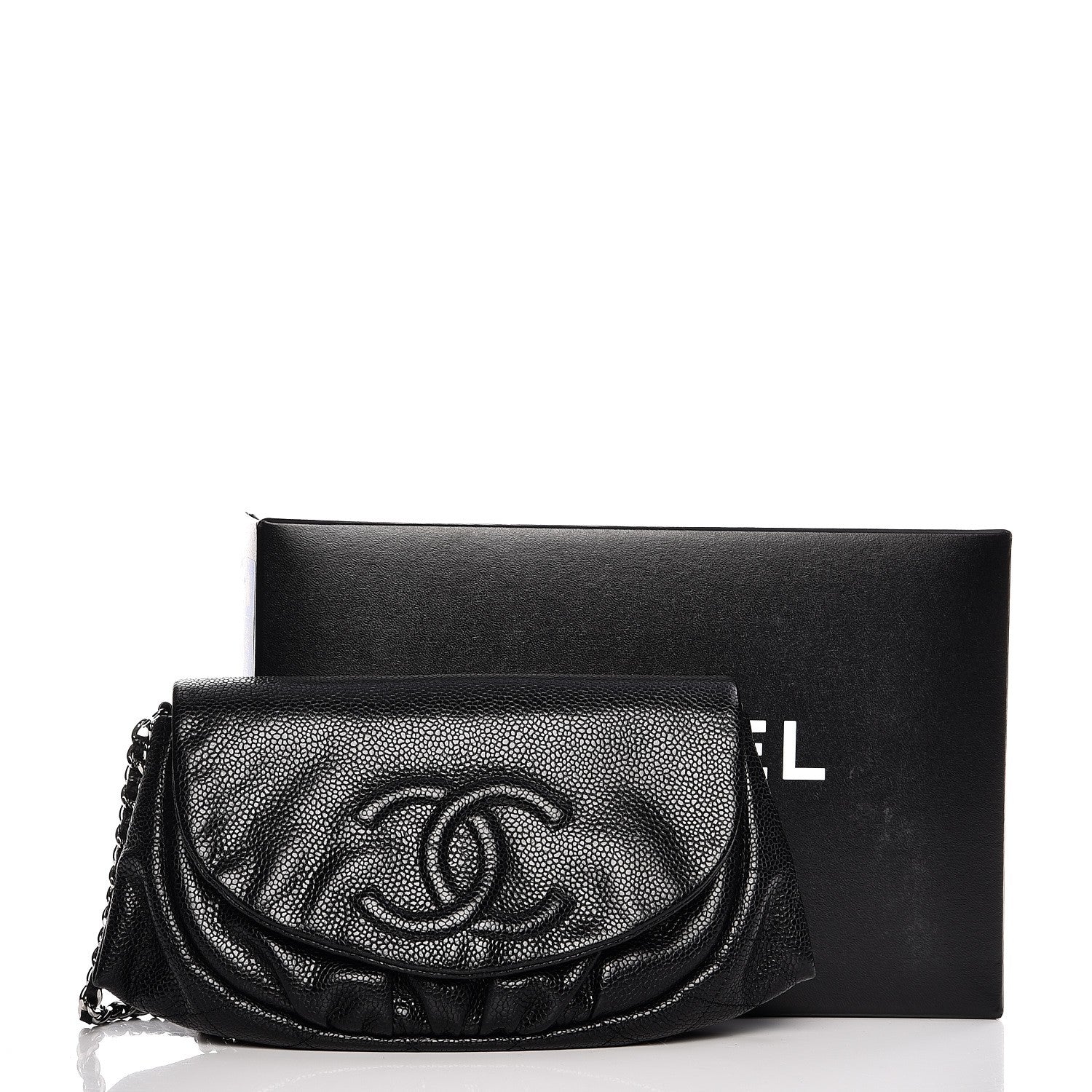 Chanel Caviar Half Moon Wallet On Chain WOC Black 9 of 9