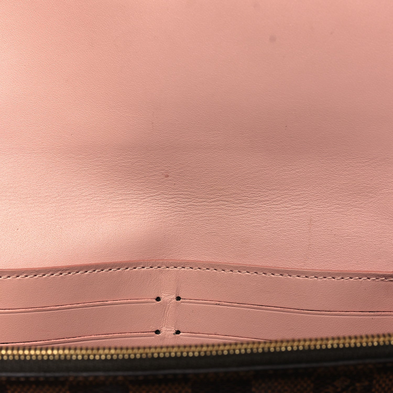 Louis Vuitton Damier Ebene Croisette Chain Wallet Rose Ballerine 10 of 11