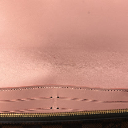 Louis Vuitton Damier Ebene Croisette Chain Wallet Rose Ballerine 10 of 11